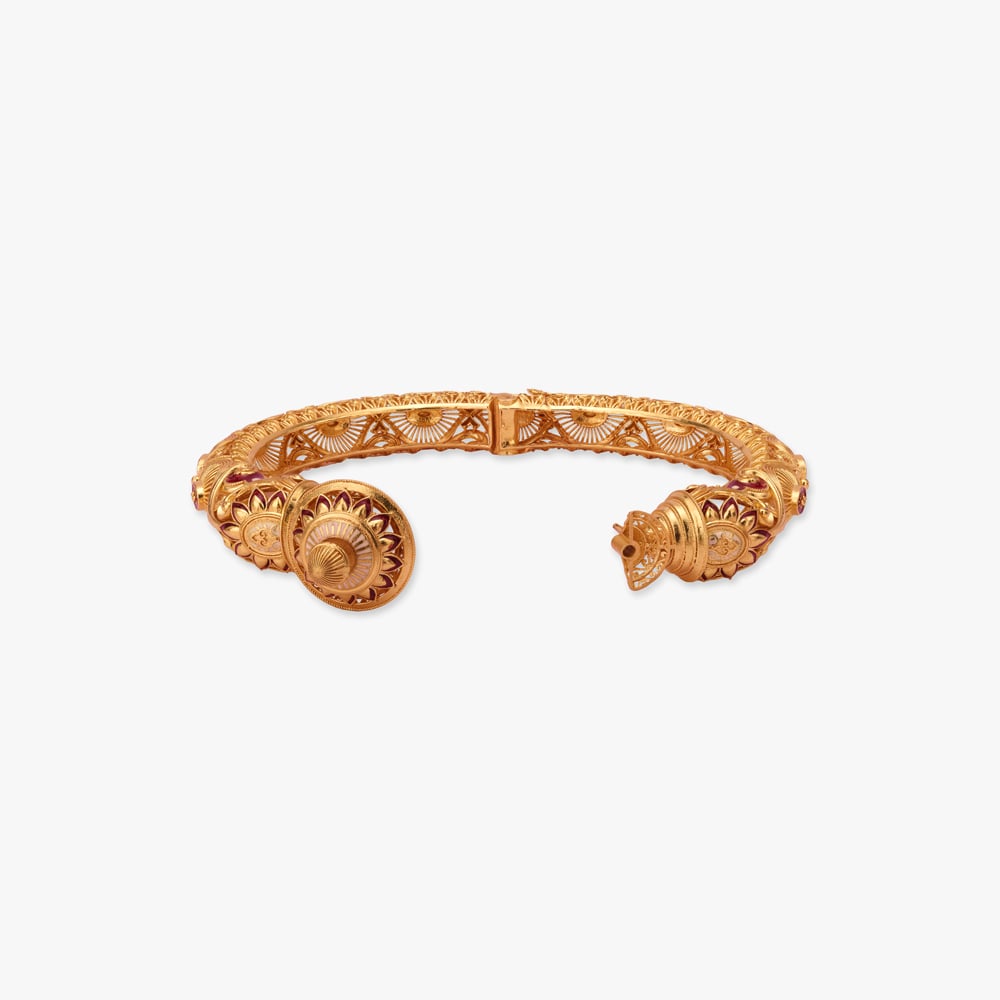 Alpona Aura Solid Bala Gold Bangles,,hi-res image number null