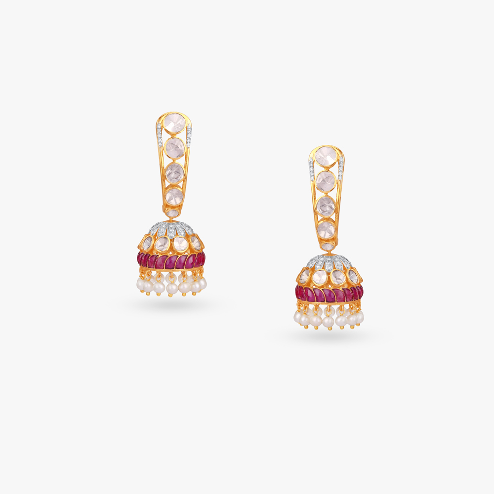 Regal Glow Diamond Jhumka Earrings,,hi-res image number null