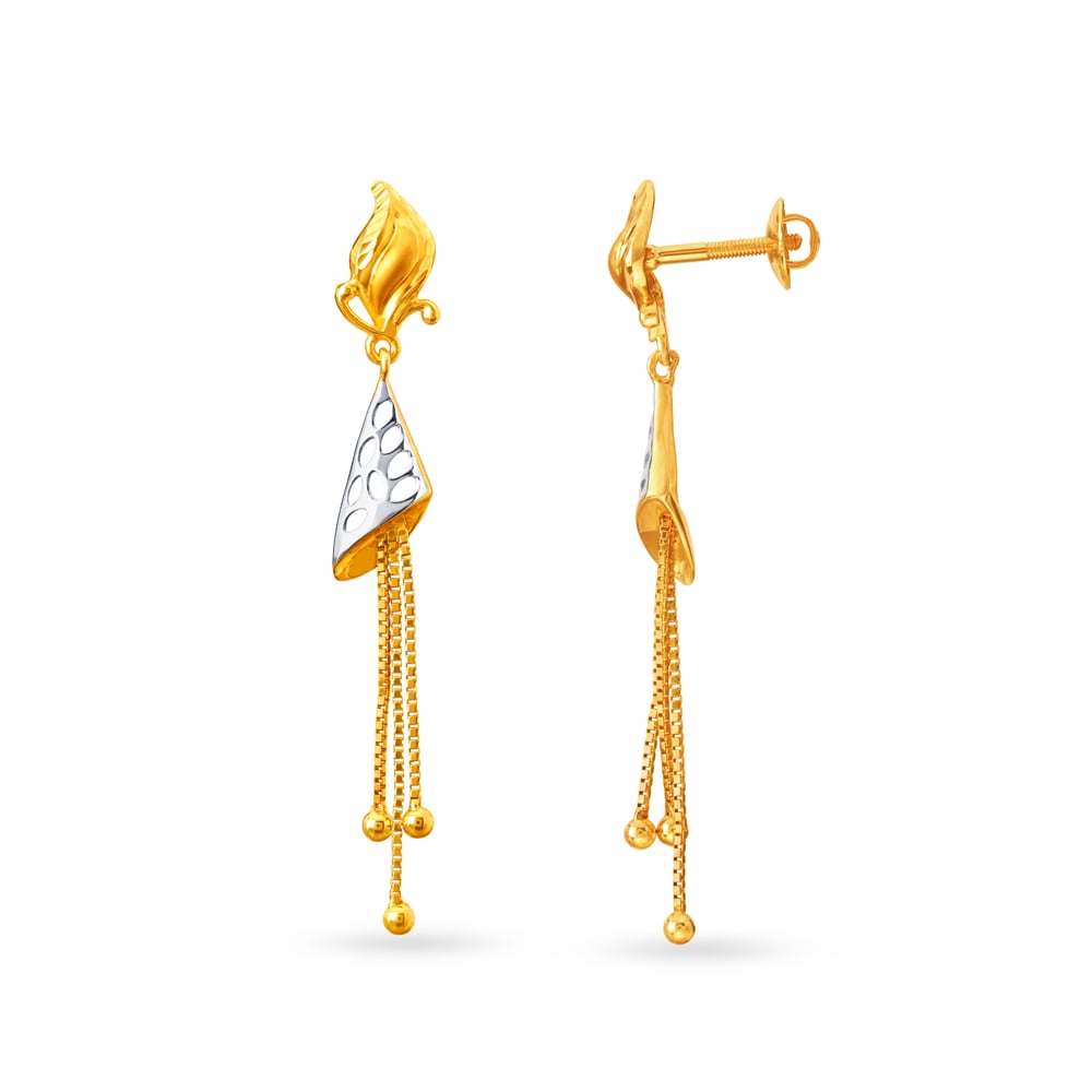 Glossy Gold Drop Earrings,,hi-res image number null