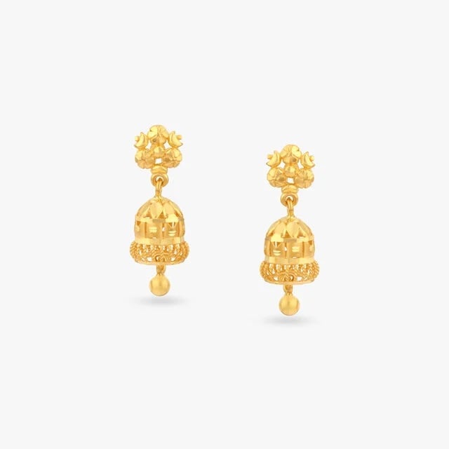 Little Bells Gold Jhumka Earrings for Kids,,hi-res image number null