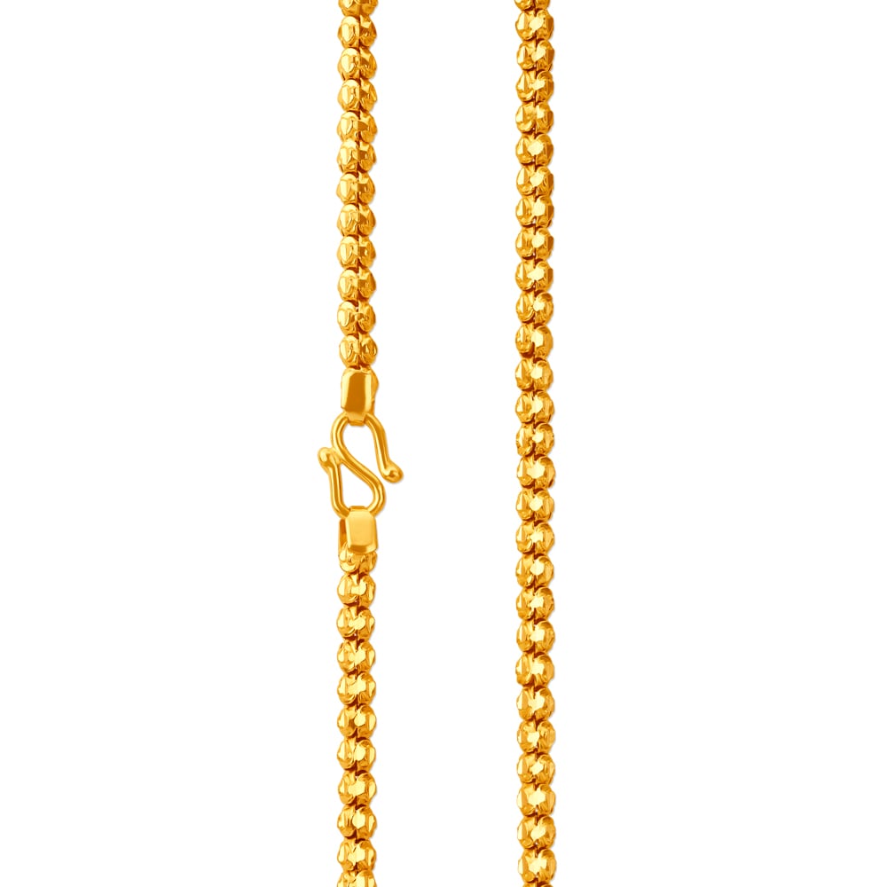 Spectacular Yellow Gold Etched Ball Chain,,hi-res image number null