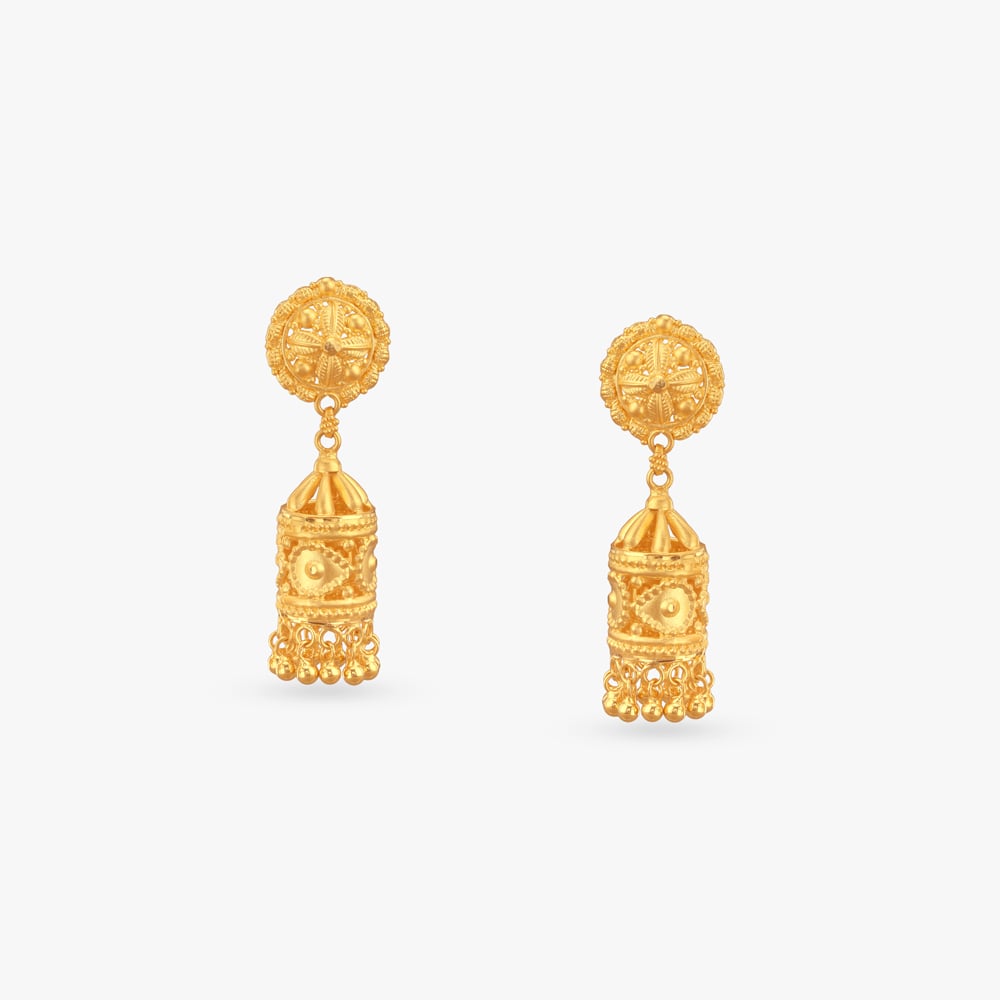 

Heritage Dome Gold Jhumka Earrings