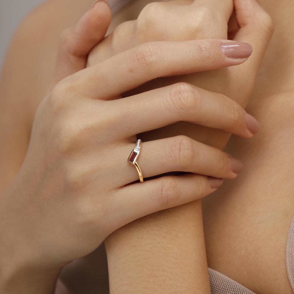 Crimson Arc Diamond Ring,,hi-res image number null