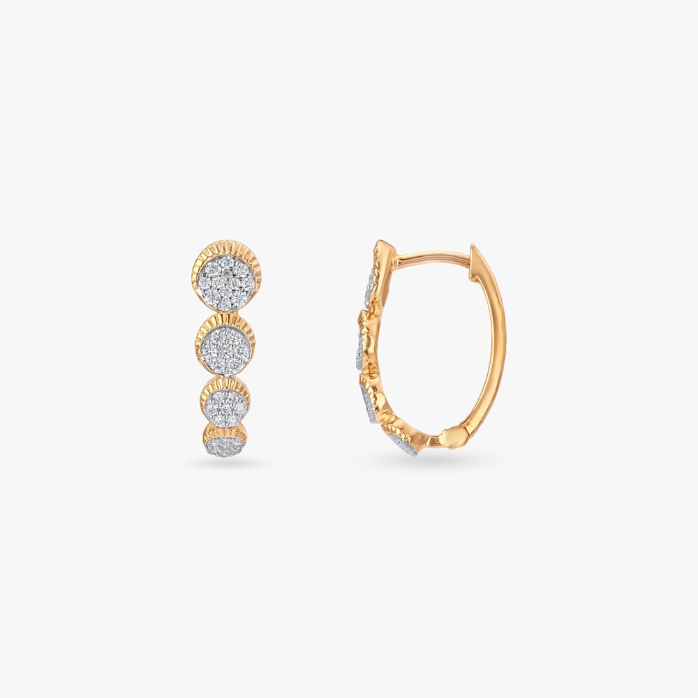 Chic Radiant Diamond Hoop Earrings,,hi-res image number null