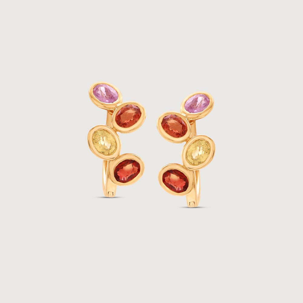 Vivid Charm Sapphire Hoop Earrings,,hi-res image number null