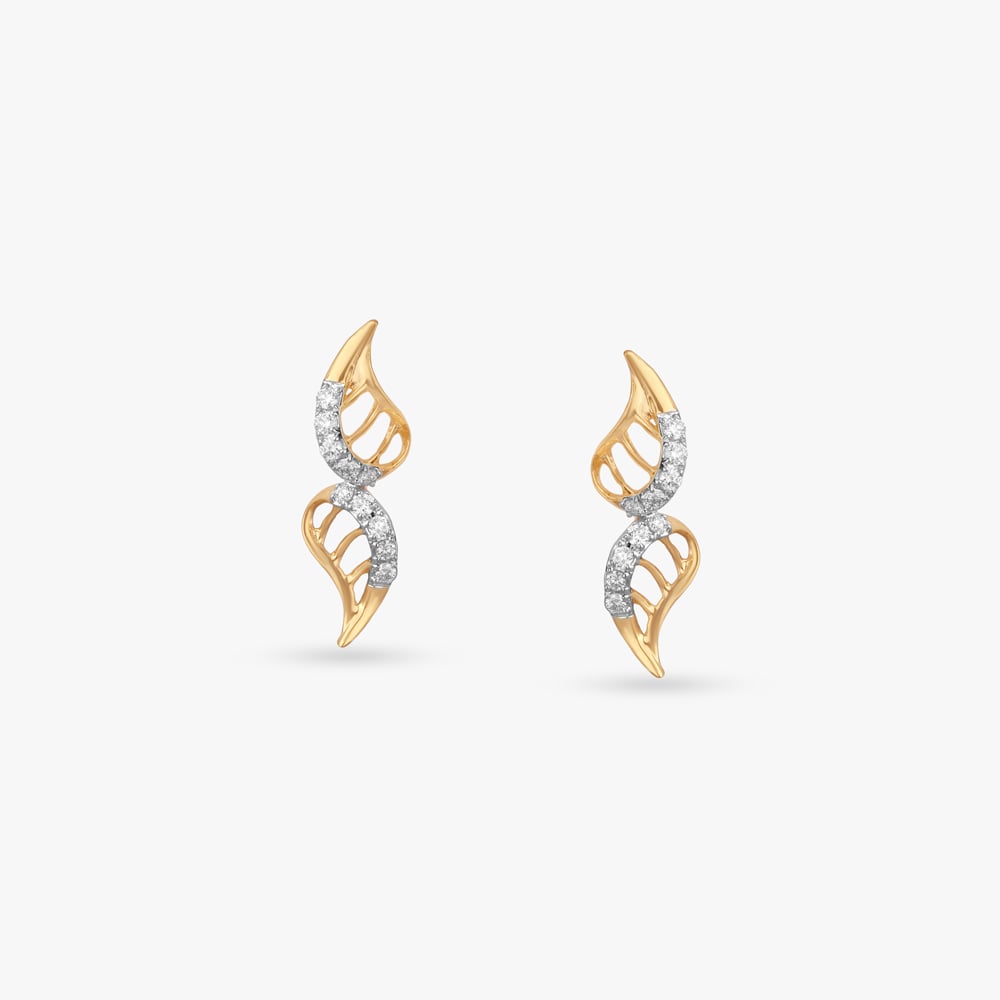 Enchanted Leaves Diamond Stud Earrings,,hi-res image number null