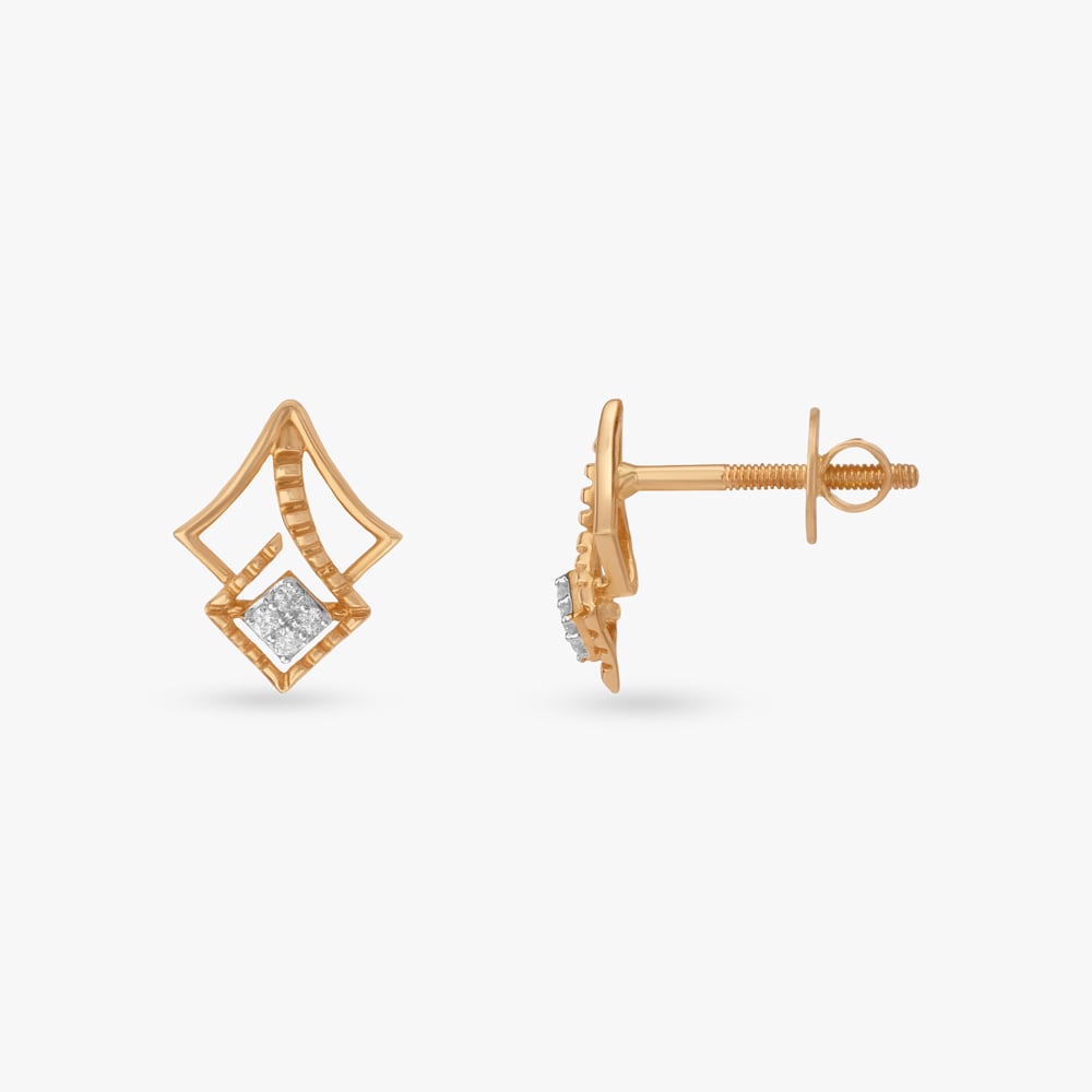 

Structured Frame Diamond Stud Earrings