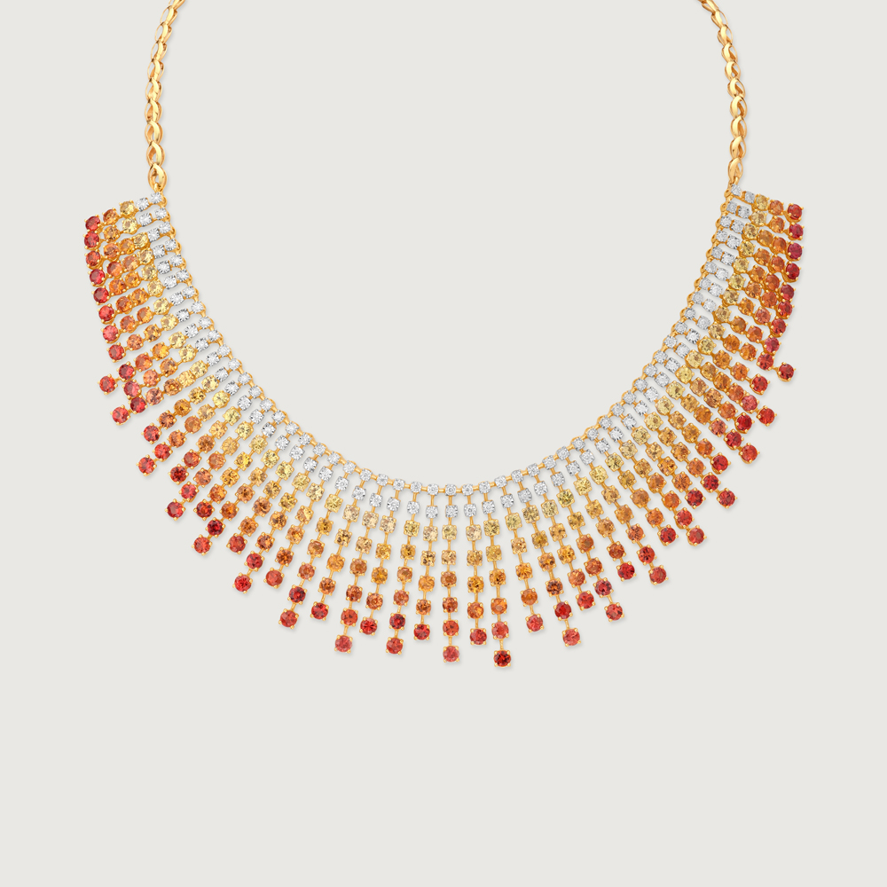 Sunset Spectrum Sapphires & Diamond Necklace,,hi-res image number null