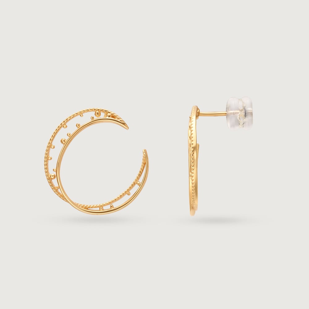 Universe Swirls 14Kt Hoop Earring,,hi-res image number null