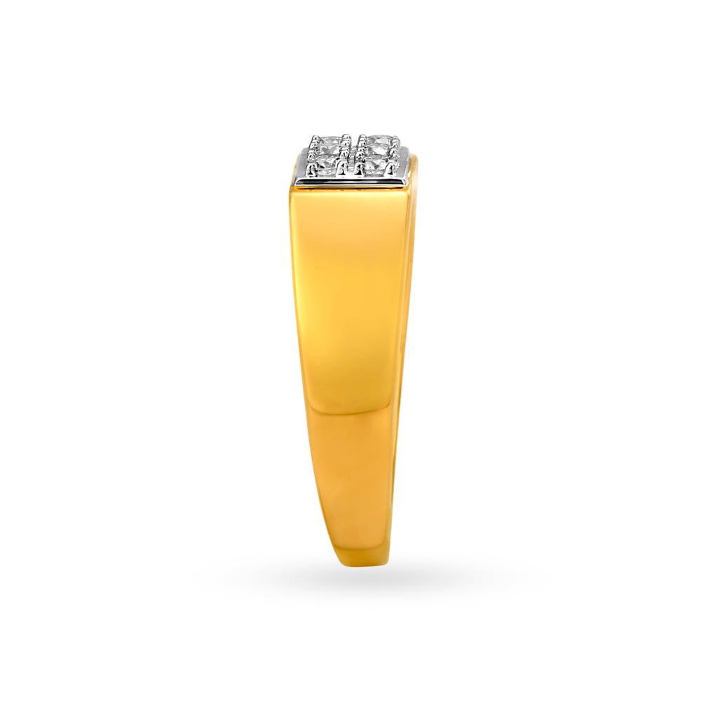 Traditional Rectangle Motif Diamond Finger Ring For Men,,hi-res image number null