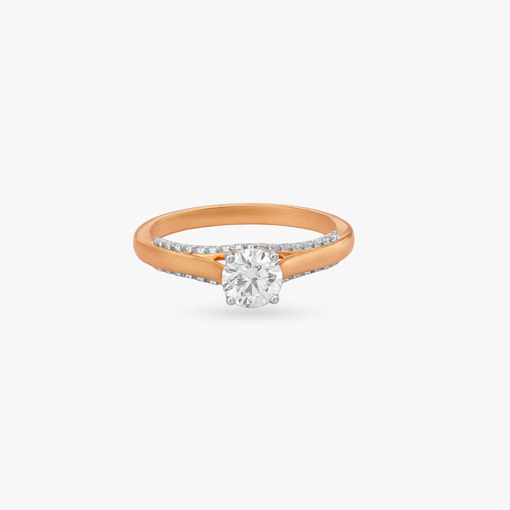 Gilded Glimmer Solitaire Ring,,hi-res image number null