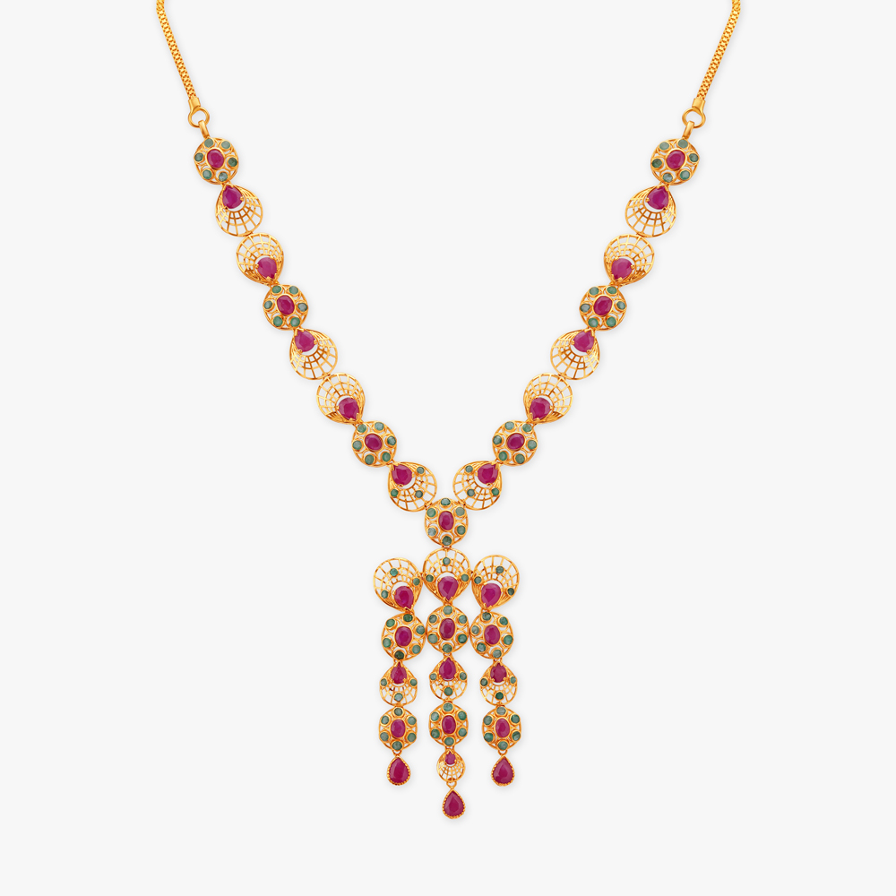 Graceful Fan Motif Necklace,,hi-res image number null