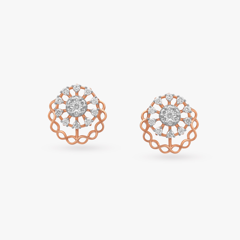 

Floral Sophistication Diamond Stud Earrings