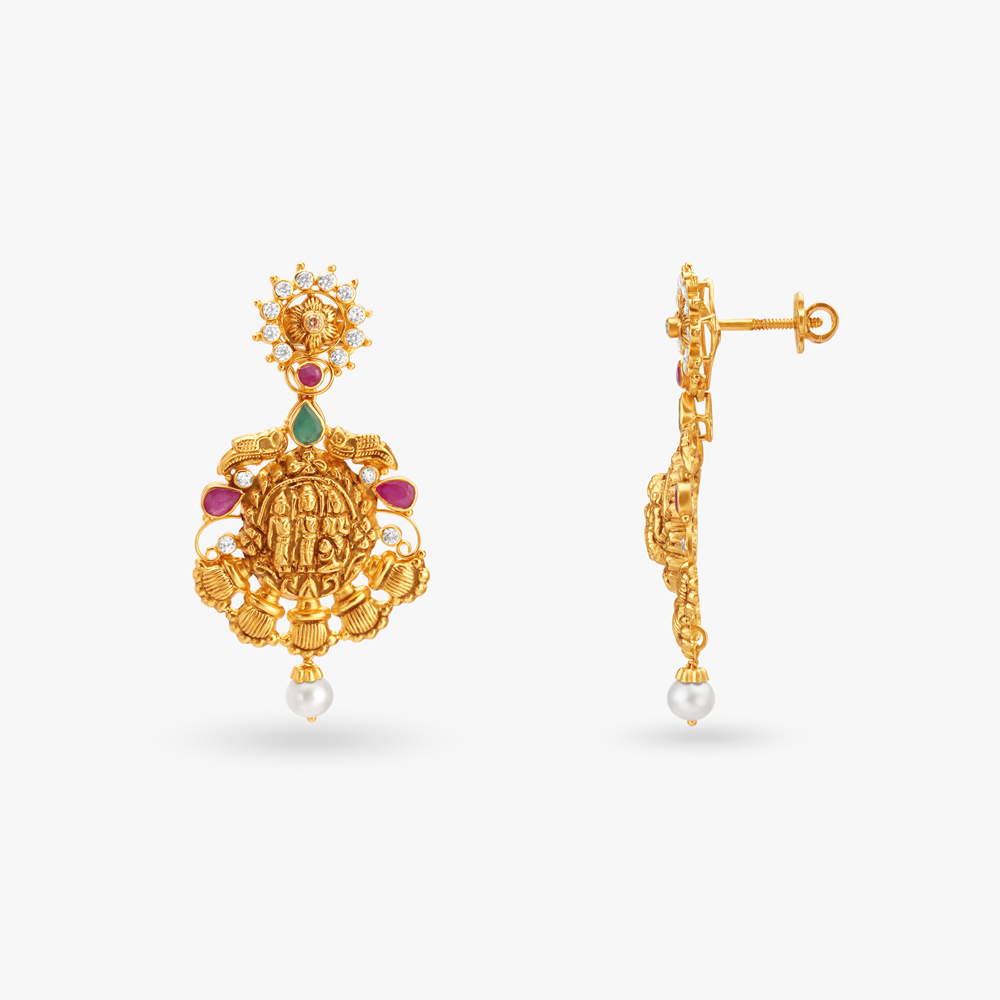 Divine Gold Drop Earrings,,hi-res image number null