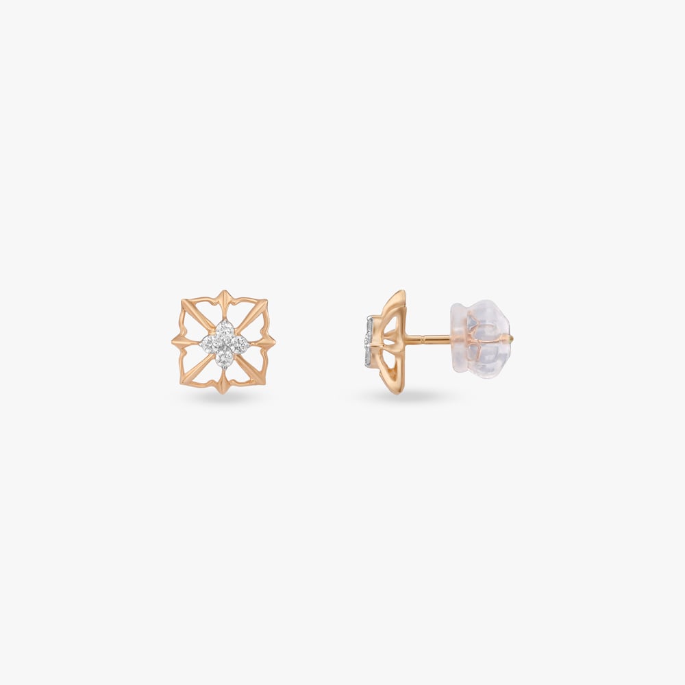 

Lattice Bloom Diamond Stud Earrings