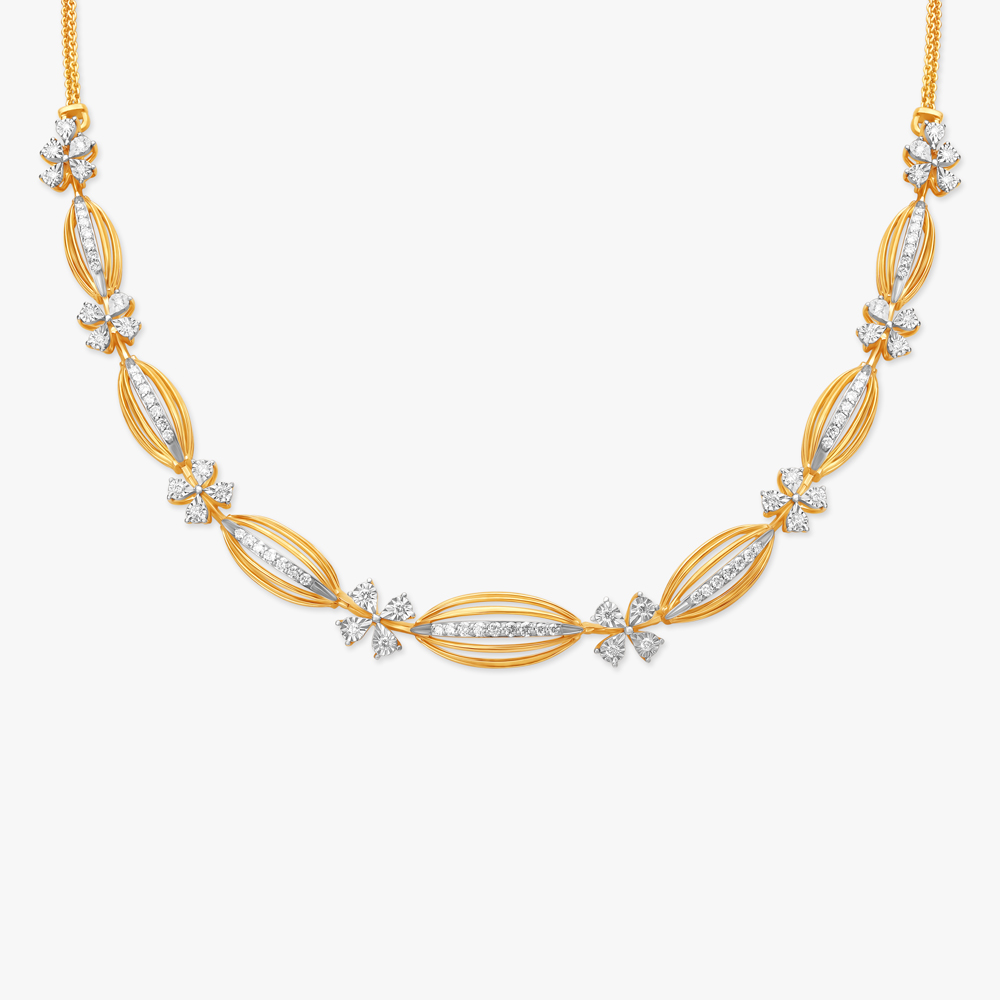 Graceful Floral Diamond Necklace,,hi-res image number null