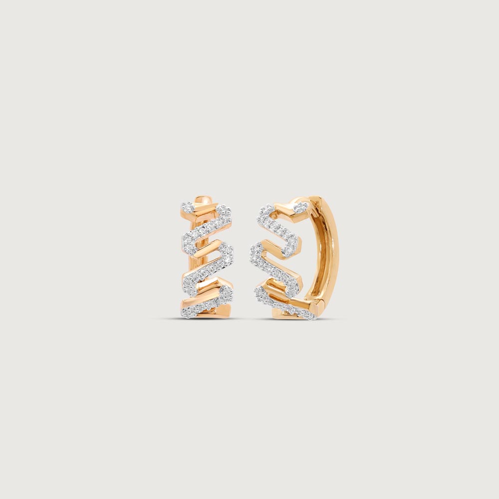 Electric Ziggle Diamond Hoop Earrings,,hi-res image number null