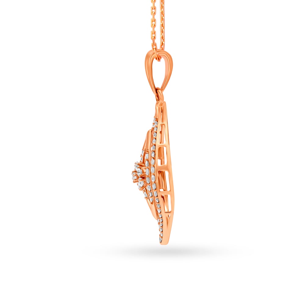 Modern Leaf Inspired Diamond Pendant,,hi-res image number null
