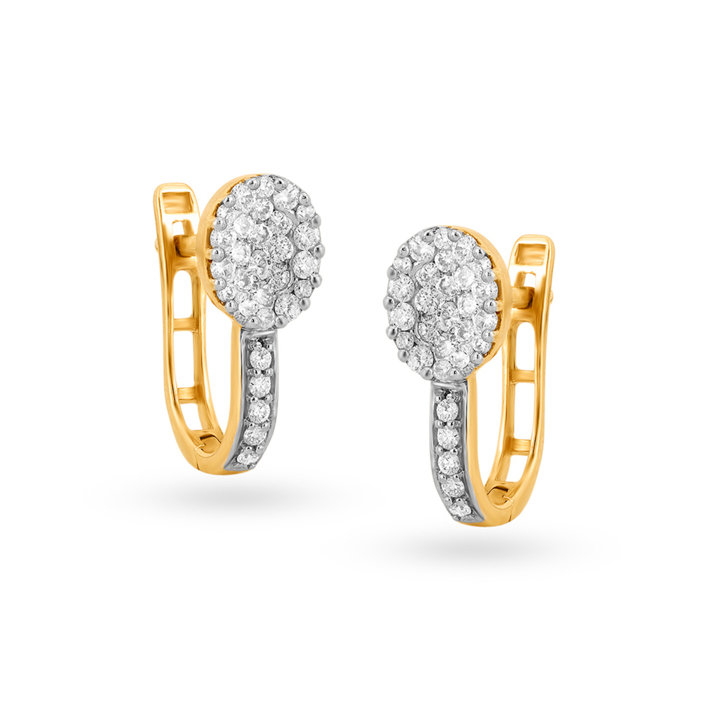 Cherry Cascade Diamond Hoop Earrings
