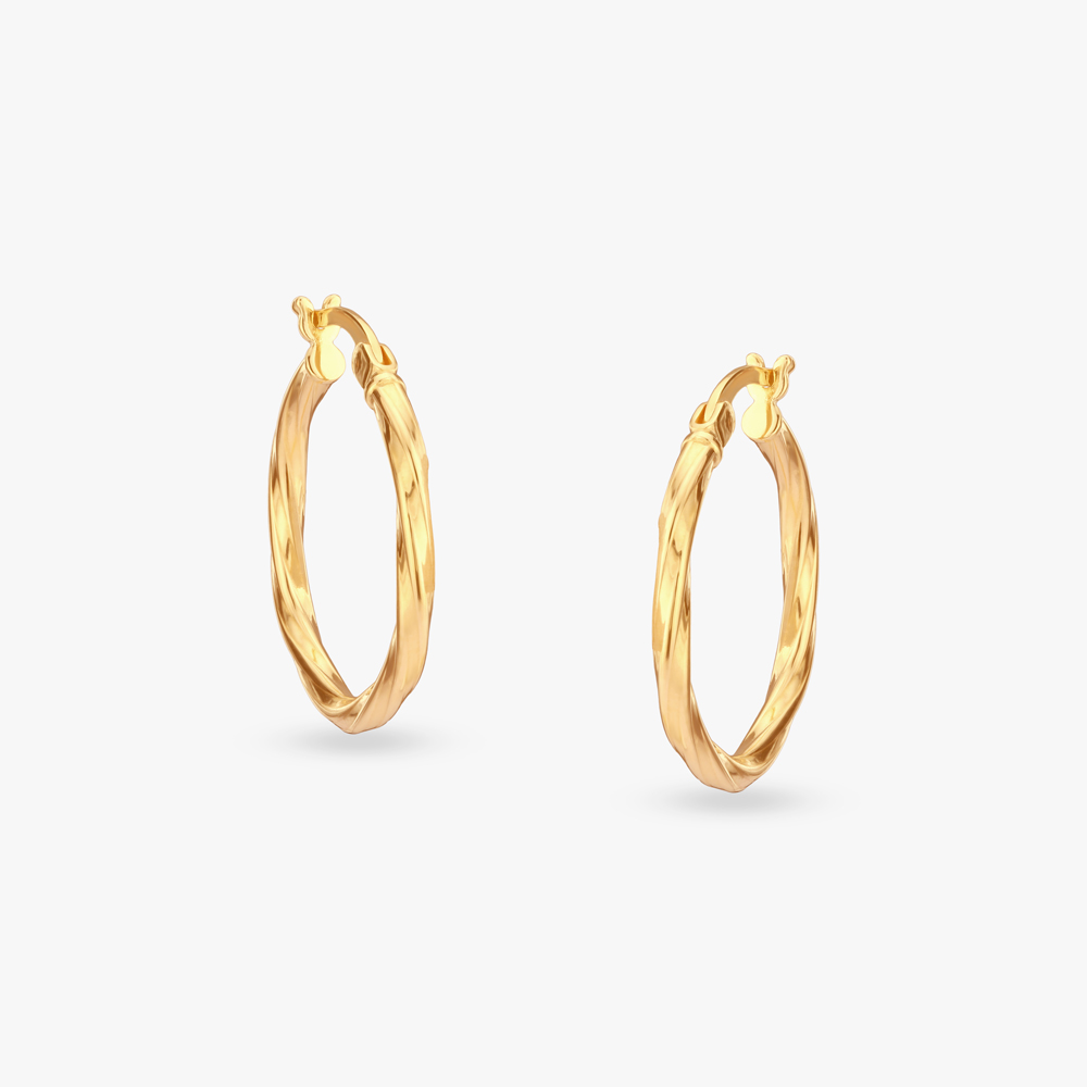 Spiral Shine Gold Hoop Earrings,,hi-res image number null