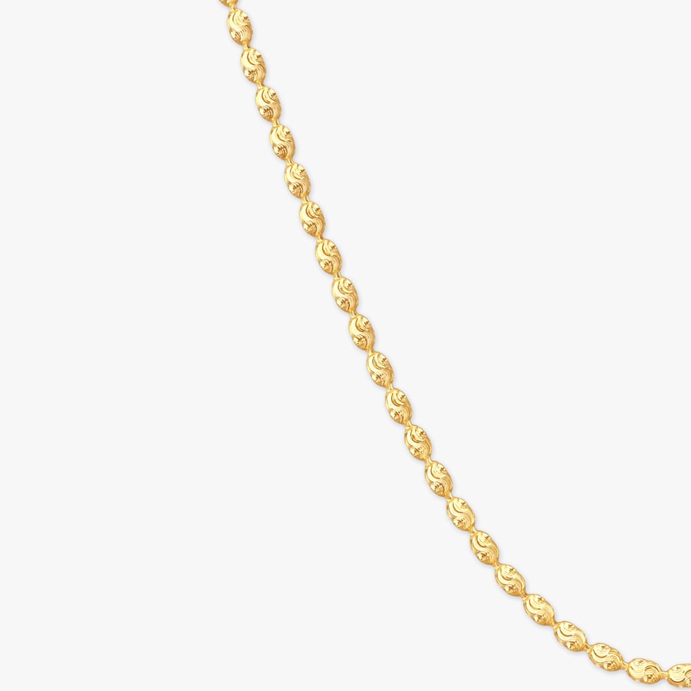 Engraved Link Gold Chain for Men,,hi-res image number null