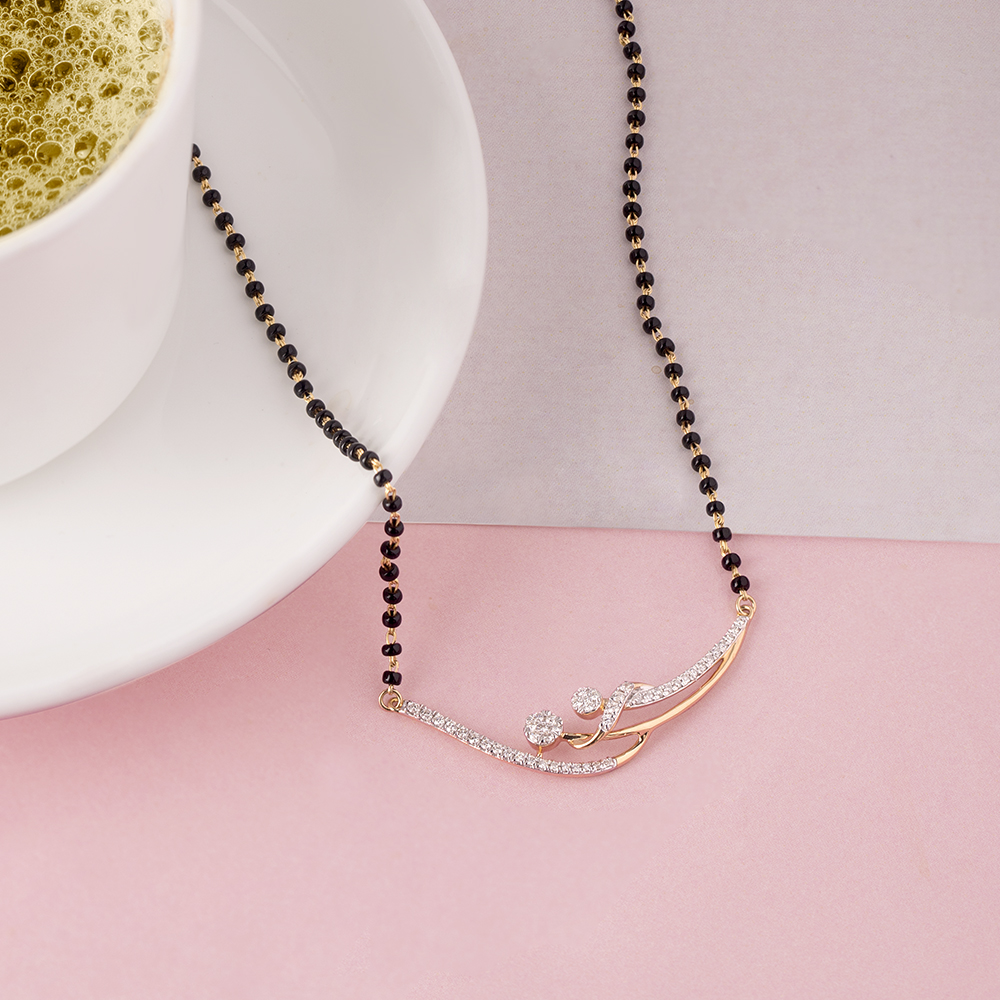 Graceful Swirl Gold and Diamond Mangalsutra,,hi-res image number null
