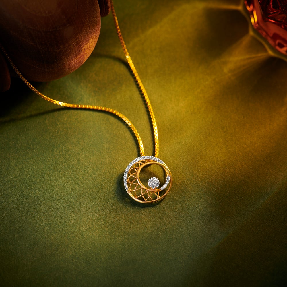 Radial Gold and Diamond Pendant,,hi-res image number null