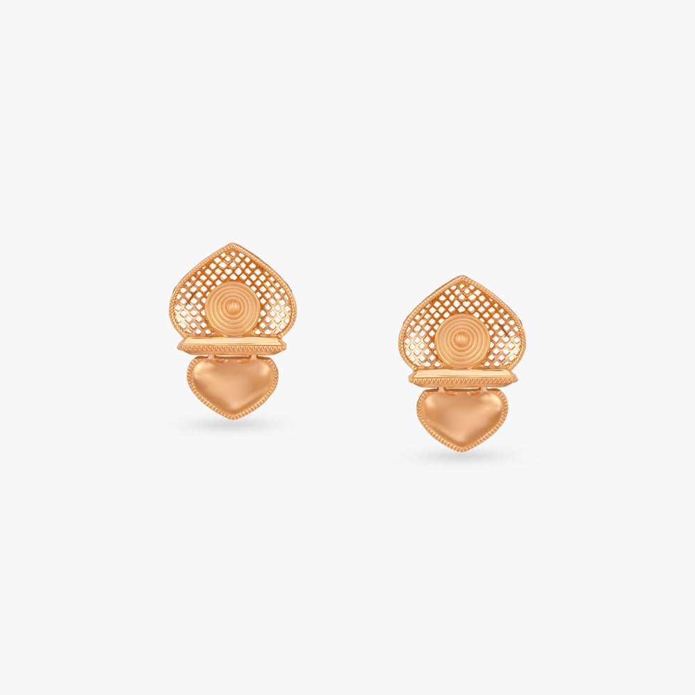 

Regal Heart Gold Drop Earrings