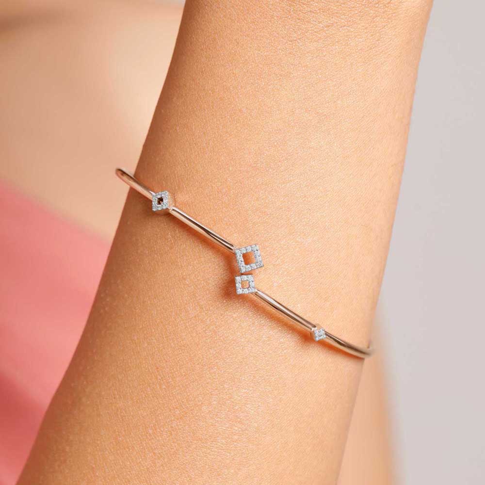 Edgy Glimmer Diamond Bangle,,hi-res image number null