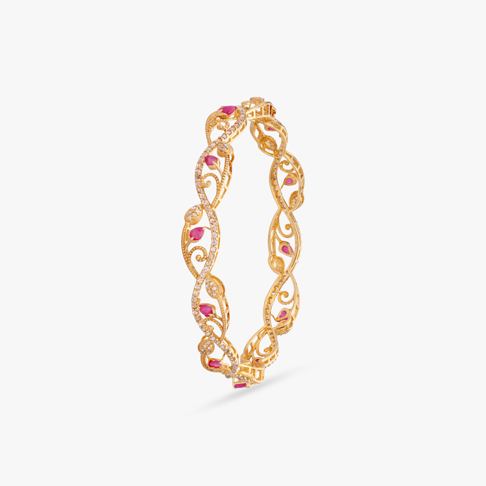 Twining Grace Gold Bangles,,hi-res image number null