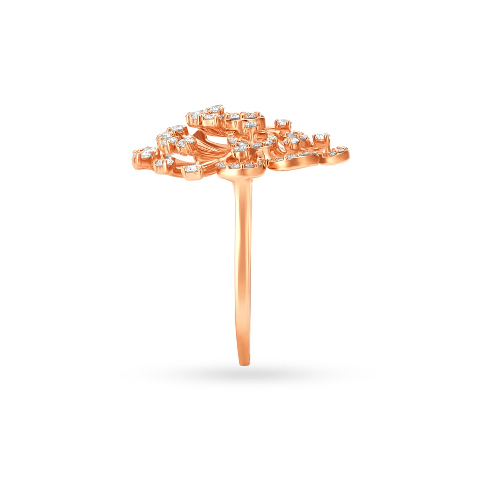 Hypnotic Floral Cocktail Diamond Finger Ring,,hi-res image number null