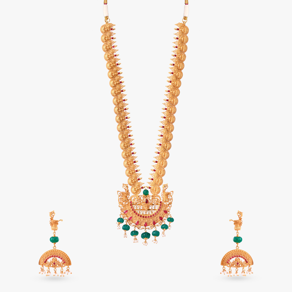 Kasu Cascade Gold Necklace set,,hi-res image number null