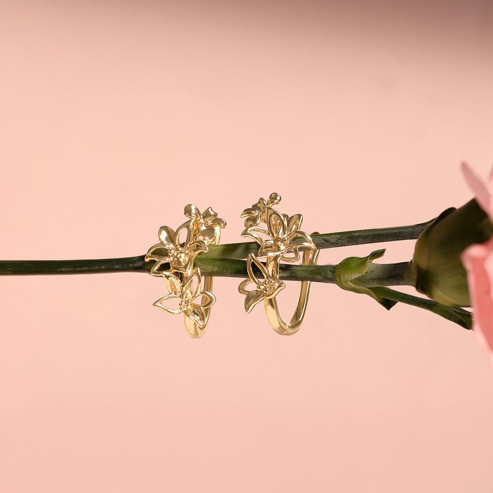 Flutter Bloom Gold bracelet Earrings,,hi-res image number null