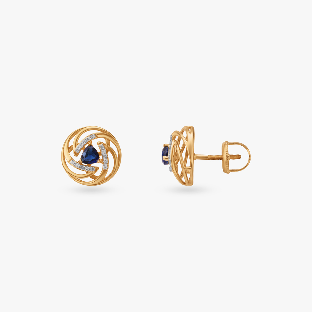 Midnight Spin Diamond Stud Earrings,,hi-res image number null