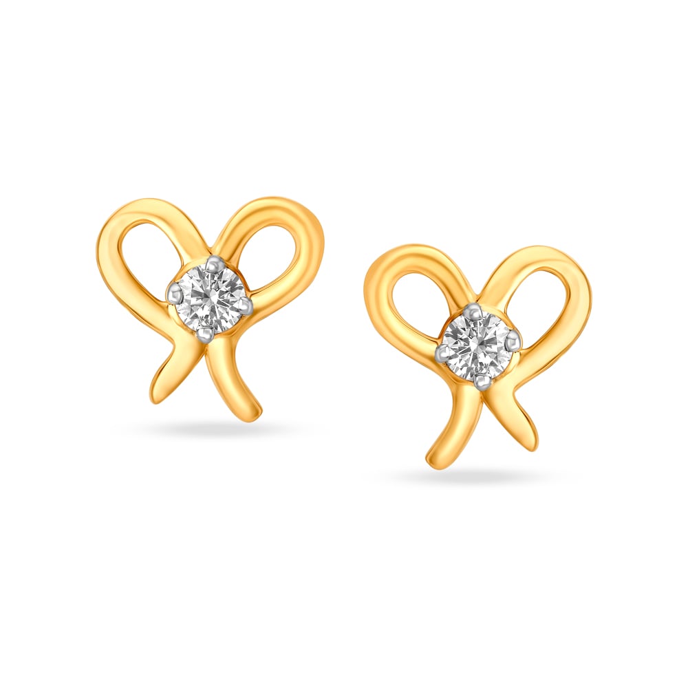 14k Yellow Gold Butterfly CZ Children Screwback Baby Girls Earrings – Children  Earrings by Lovearing