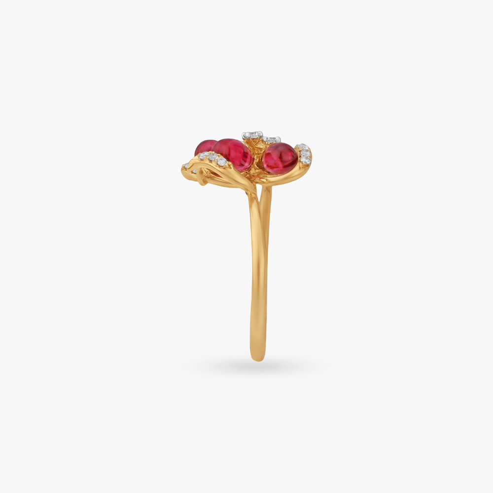 Scarlet Petal Diamond Ring,,hi-res image number null
