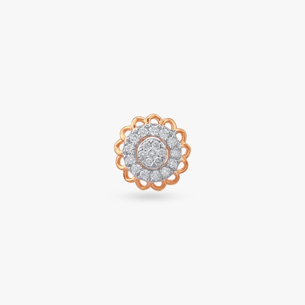 Lattice Bloom Diamond Nose Pin,,hi-res image number null