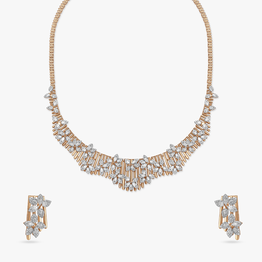 Floral Serenade Diamond Necklace Set,,hi-res image number null