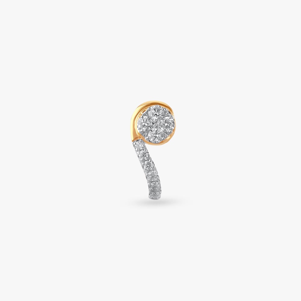 Elegant Stroke Diamond Nose Pin,,hi-res image number null