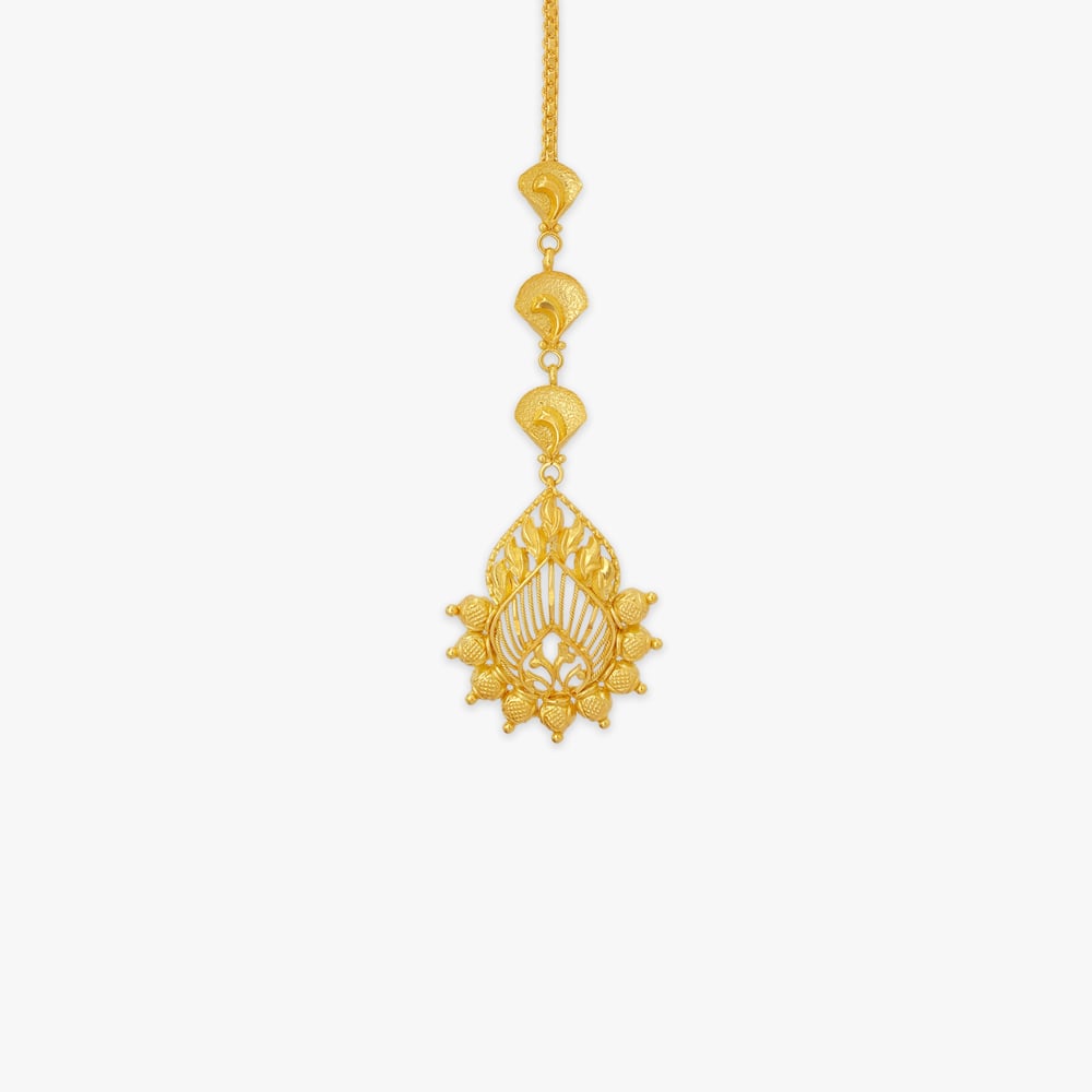 Petal Arch Gold Maang Tikka,,hi-res image number null