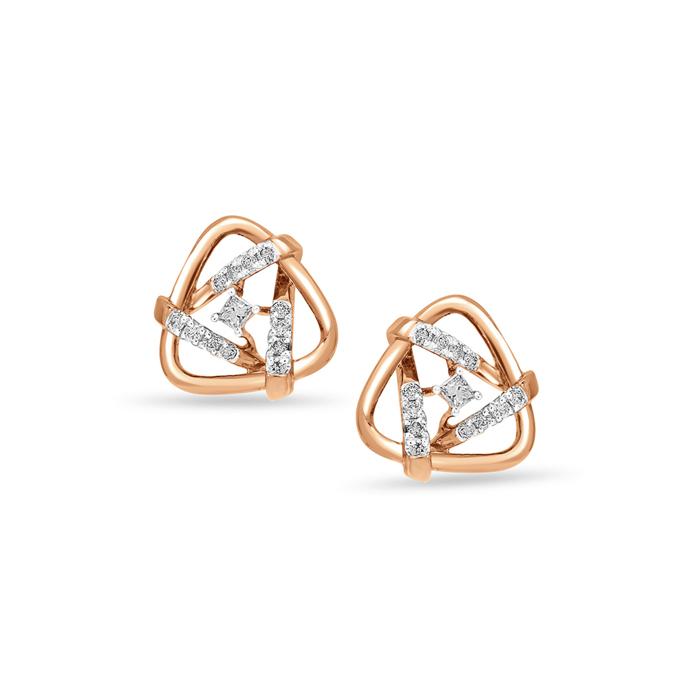 18 Karat Rose Gold Elegant Stud Earrings