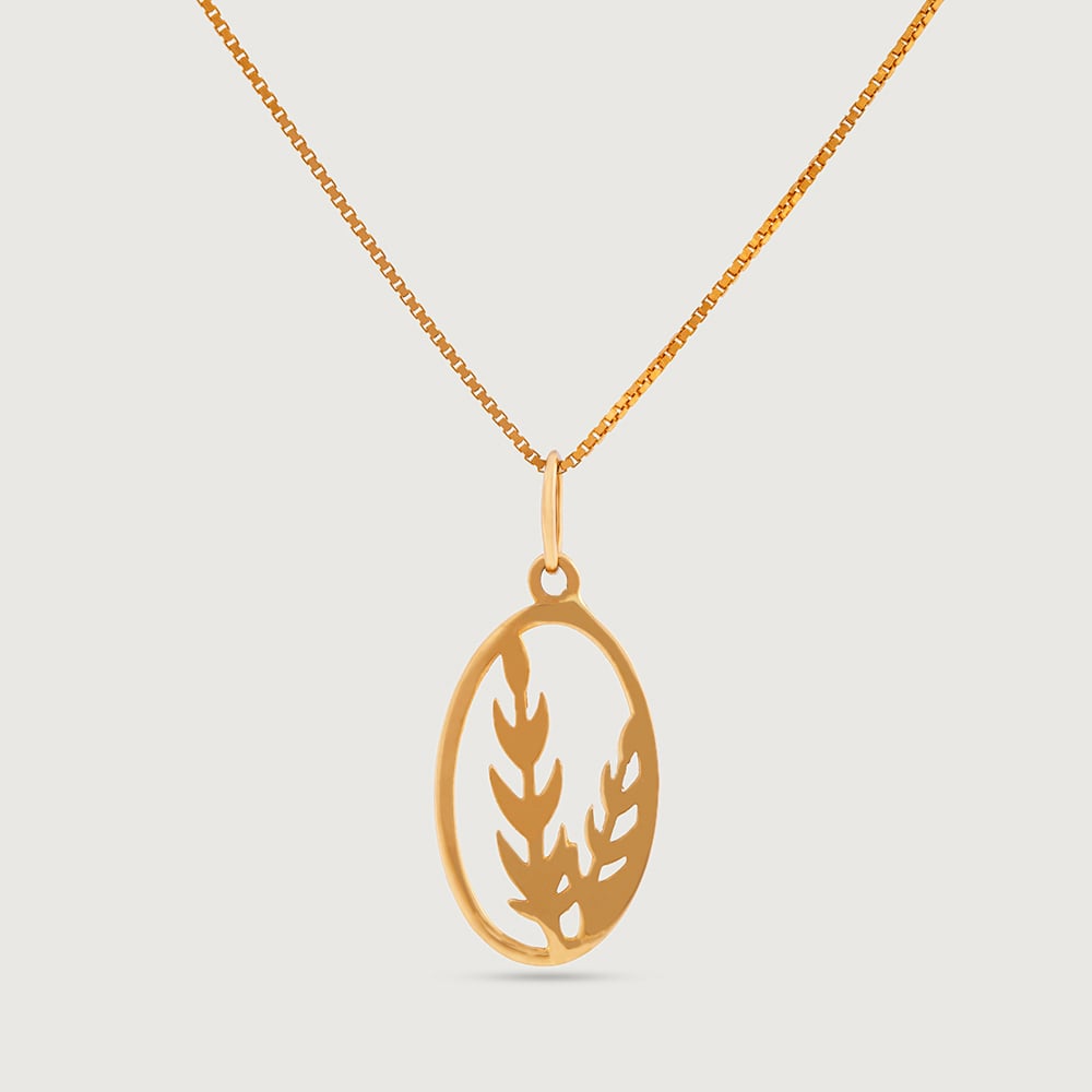 Leafy Elegance Gold Pendant,,hi-res image number null
