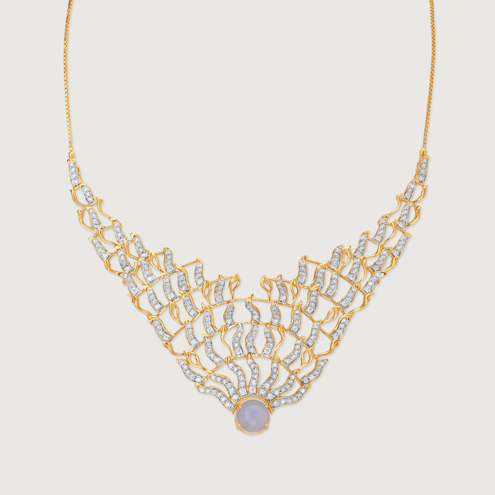 Radiant Opal & Diamond Necklace,,hi-res image number null