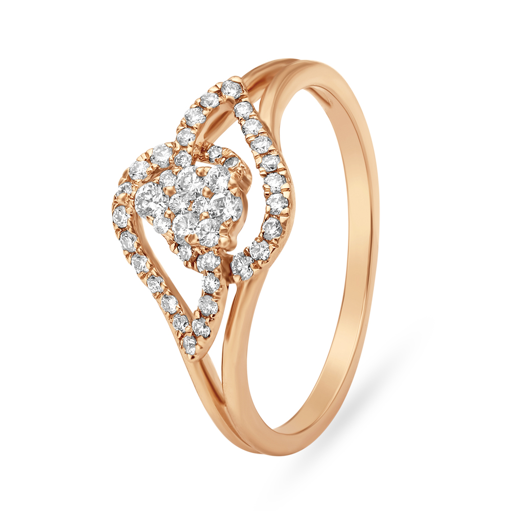 Subtle Rose Gold and Diamond Finger Ring,,hi-res image number null