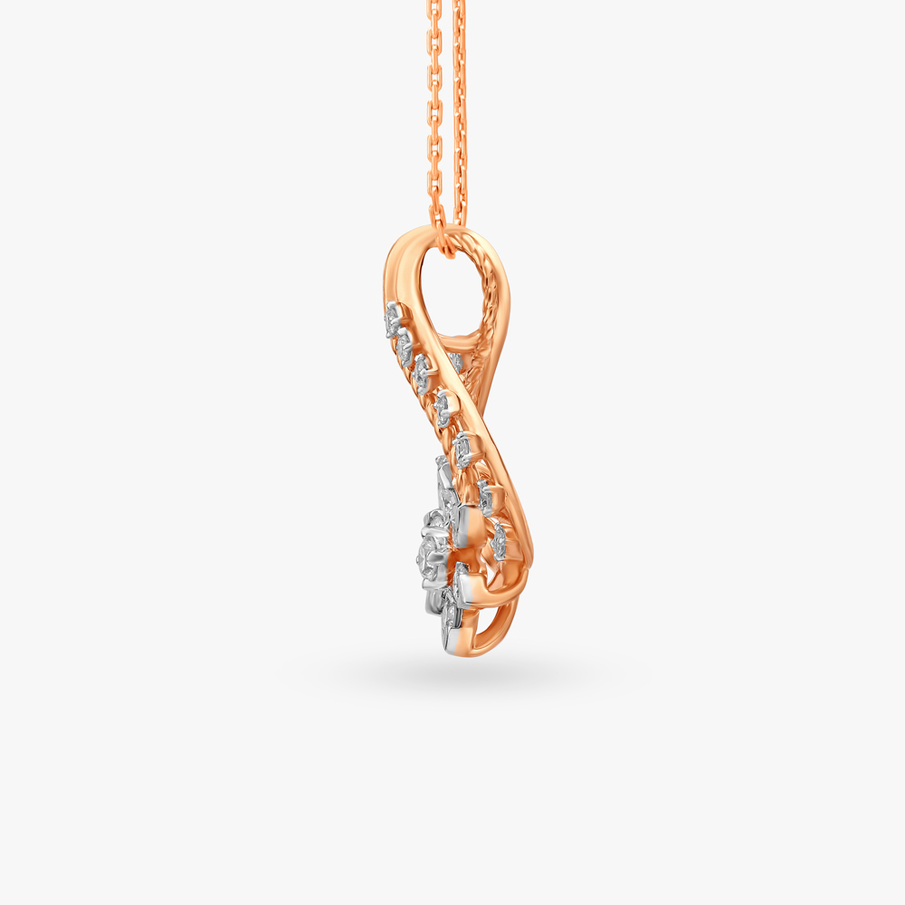 Enchanting Loops Floral Diamond Pendant,,hi-res image number null