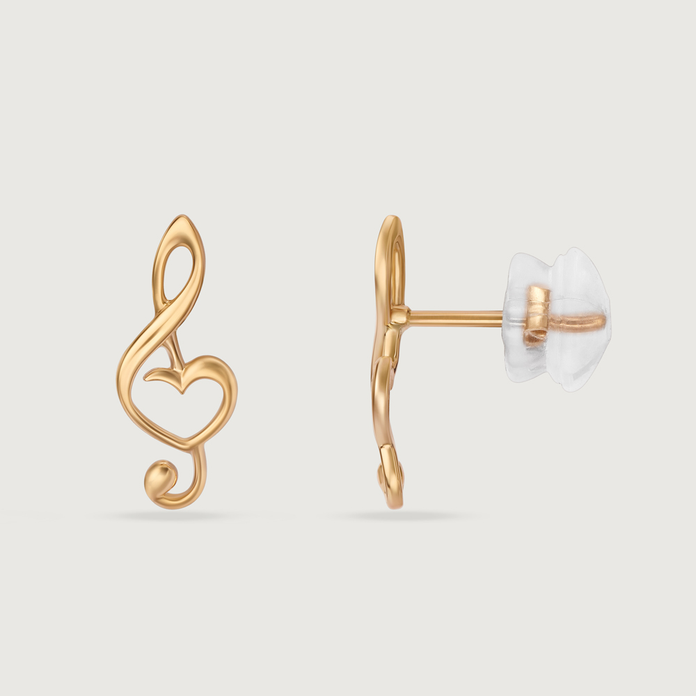 Treble in Love 14KT Gold Stud Earrings,,hi-res image number null
