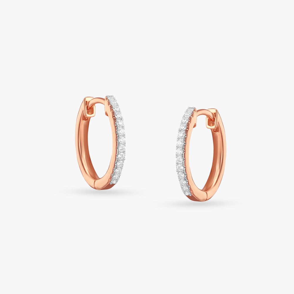 Polished Arc Diamond Hoop Earrings,,hi-res image number null
