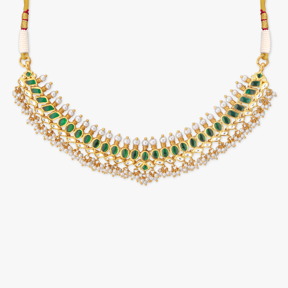Verdant Leafline Gold Necklace Set,,hi-res image number null