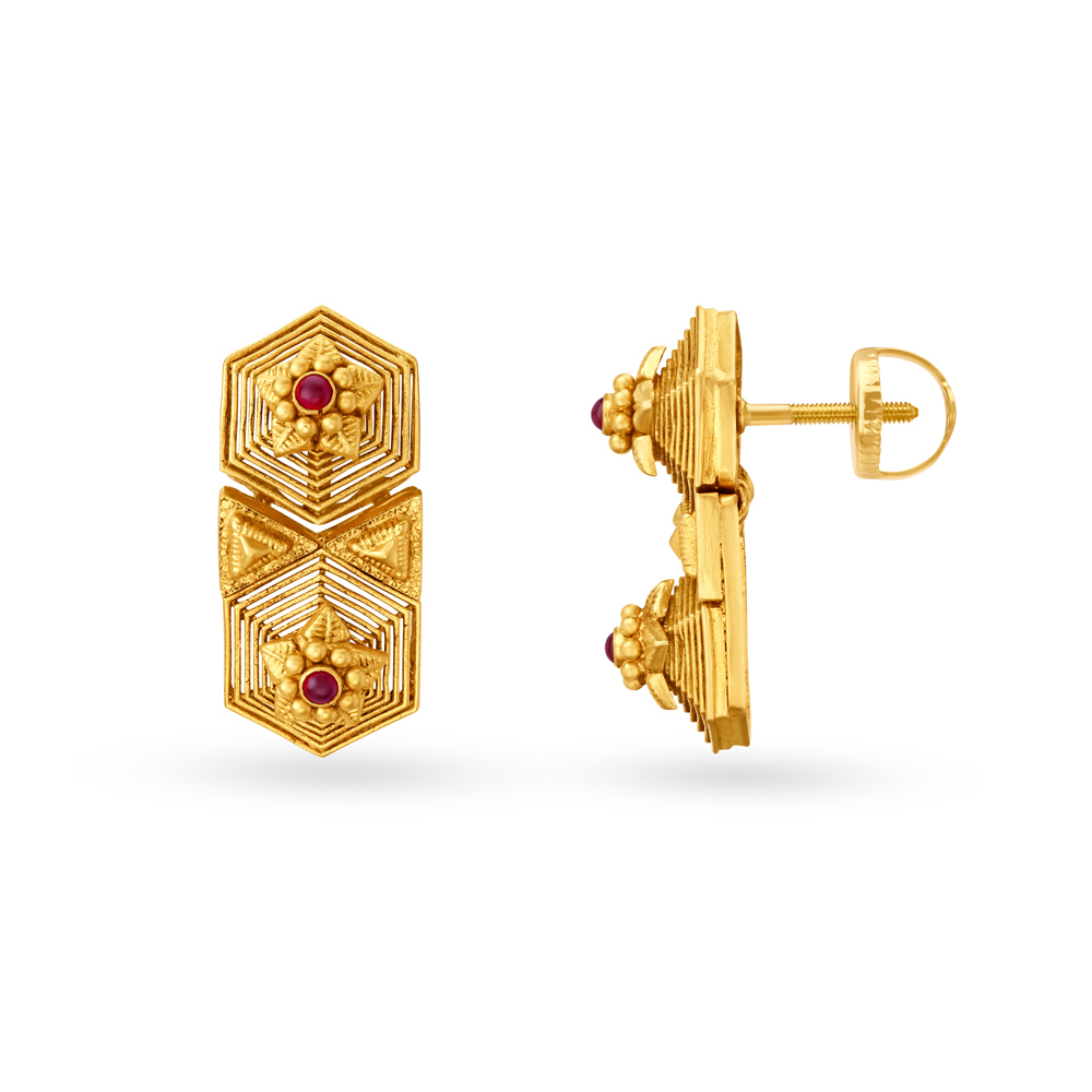 Mesmerising Floral Pendant and Earrings Set,,hi-res image number null