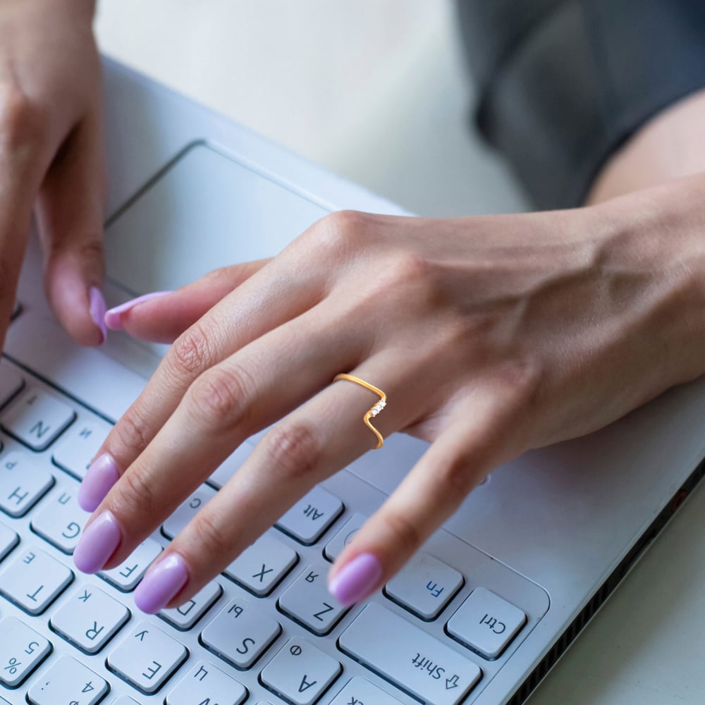 Timeless 18 Karat Gold And Diamond Finger Ring,,hi-res image number null